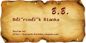 Börcsök Bianka névjegykártya