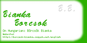bianka borcsok business card
